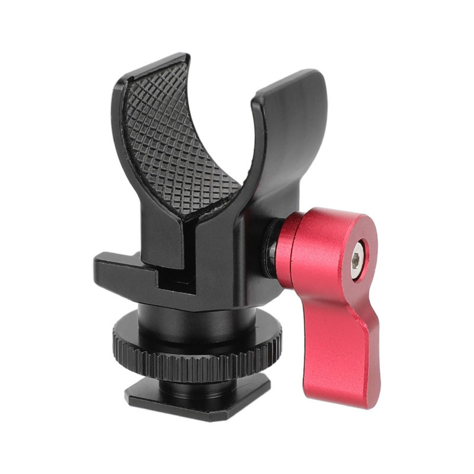 Soporte de aleación de aluminio para micrófono de zapata fría para fotografía y videografía, amplio uso, color negro