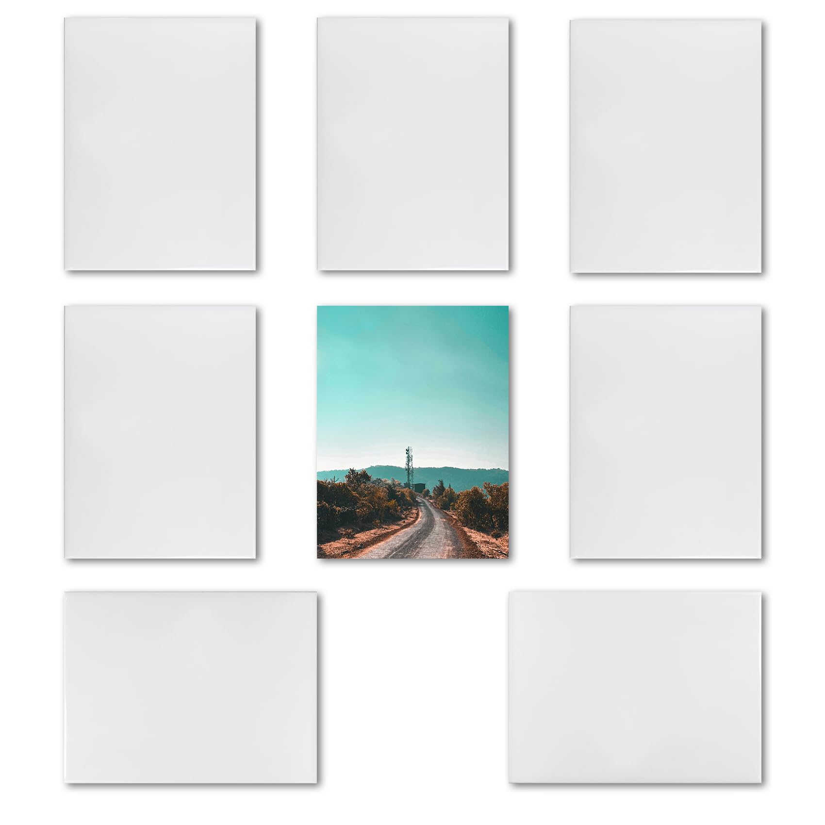 MR.R Paquete de 8 azulejos brillantes de 6 x 8 pulgadas para sublimación, marco de fotos personalizado para bodas, regalo de cumpleaños, decoración