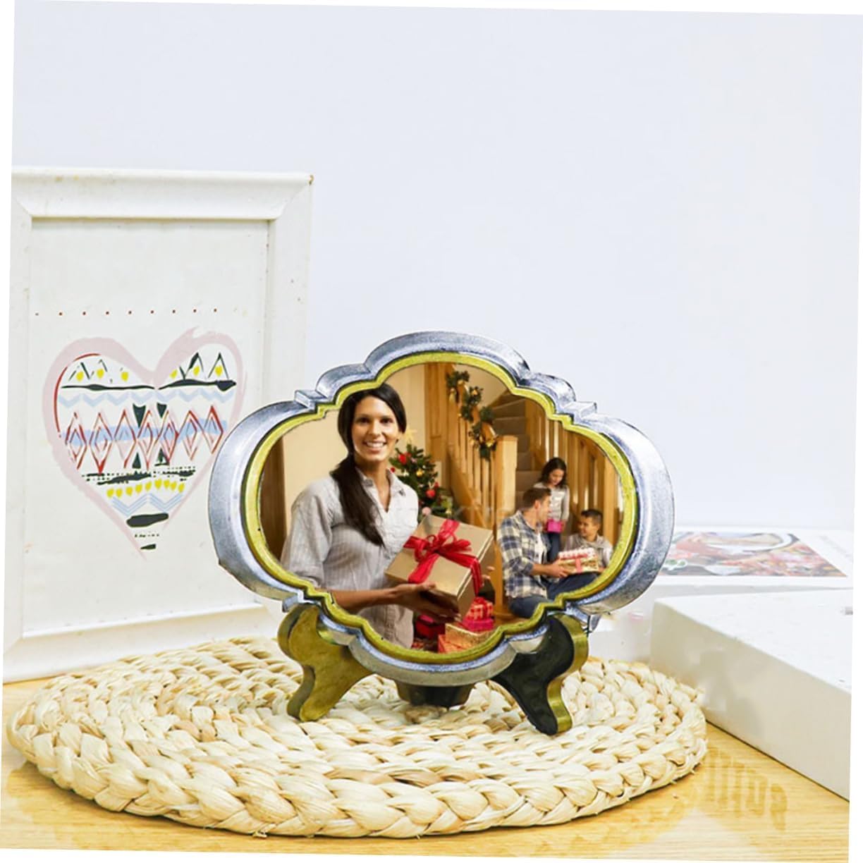 EnaMeena Romantic Resin Photo Frame Silicone Mold Set for DIY Crafts - 7x6 Inch Picture Frame & Easel Stand Molds - Reusable Epoxy Resin Molds for Art, Valentine's Day Gifts, Home Decor 2