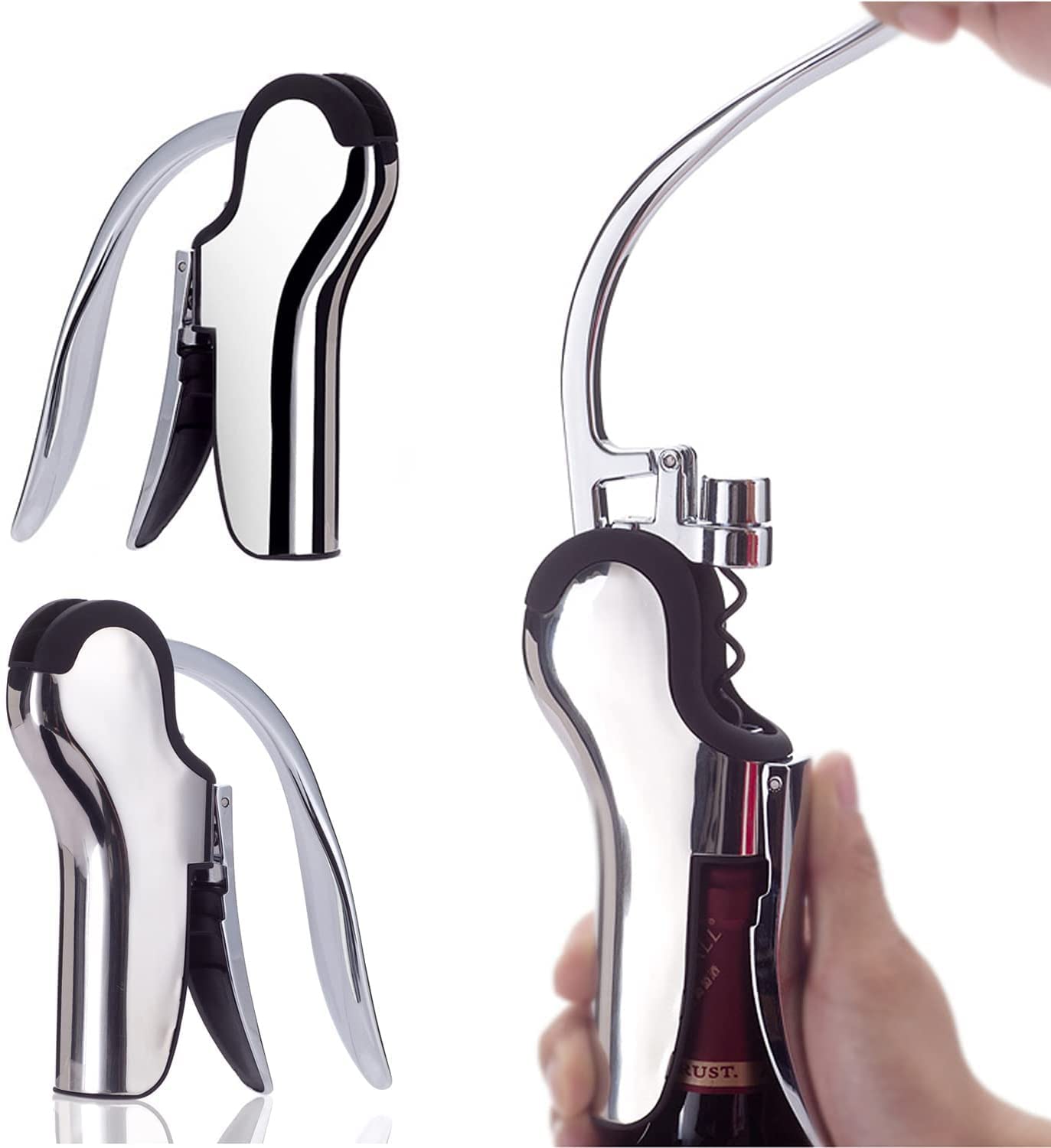 Ouvre-bouteille en acier inoxydable avec coupe-capsule intégré