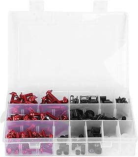 Parafuso de carenagem de motocicleta, conjunto de parafusos de carenagem de motocicleta, 223 peças, parafusos de para-brisa, porcas de moto, ferramentas para carroceria (vermelho)