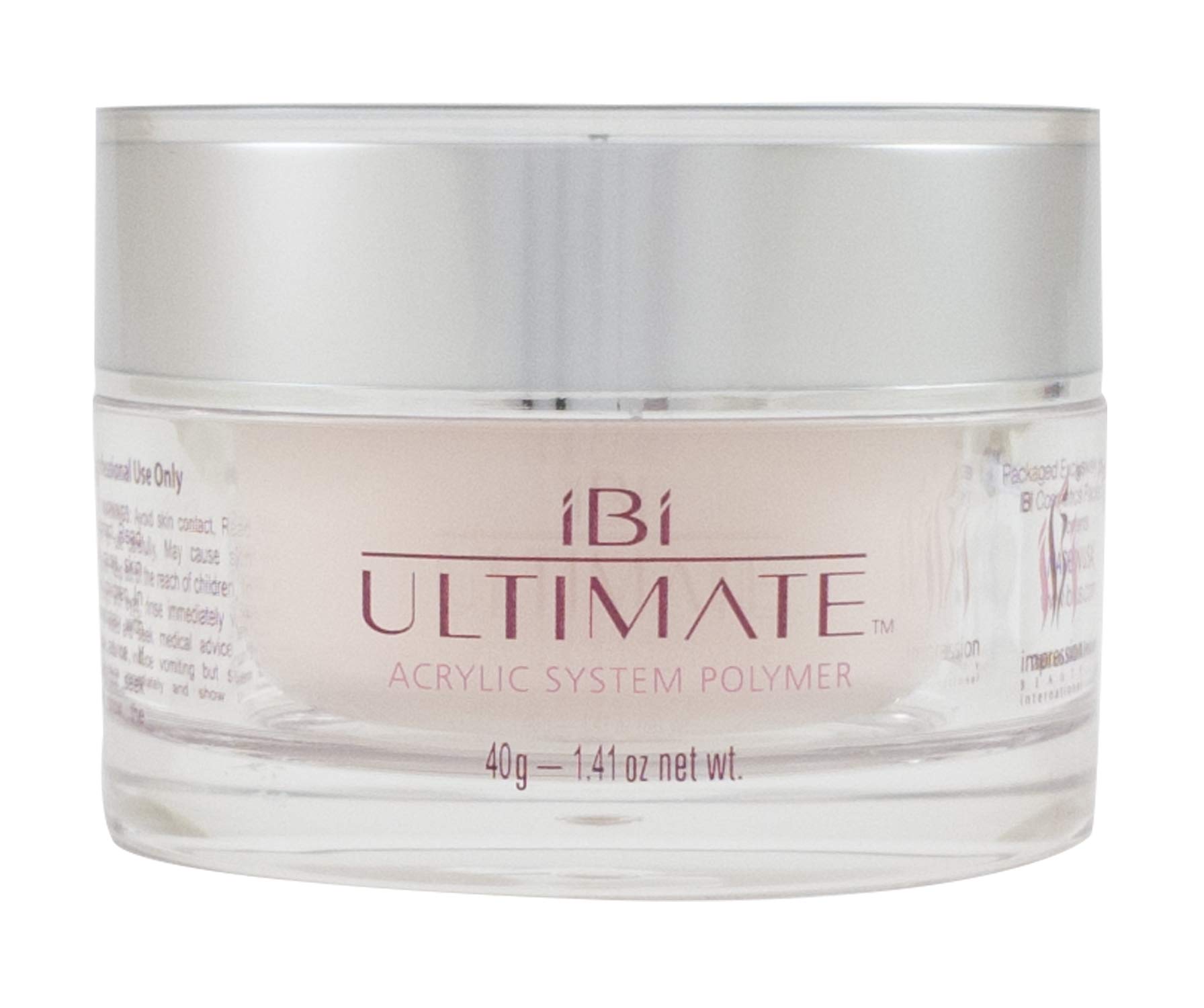 iBi ULTIMATE PROFESSIONAL ACRYLIC POWDER|Ideal For Acrylic Dip|Liquid And Powder Nail Systems|3D Nail Art|Acrylic Sculpting Powder And Dipping For French Nails (40G, Cover Up Pink)