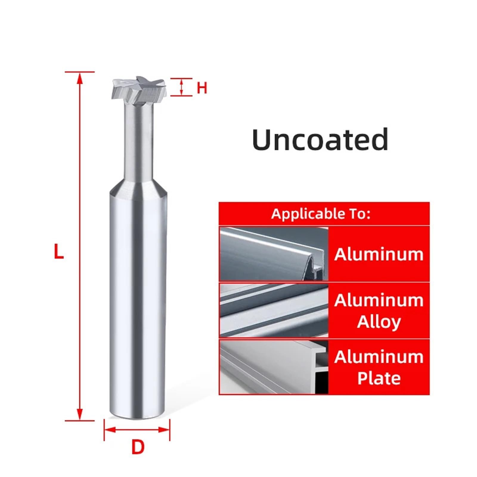 Fresa con ranura en T de carburo, Herramientas CNC, mecanizado de acero, aluminio y Metal, fresas con ranura en T de tungsteno, 1 Uds.(COATED_D3X50L)
