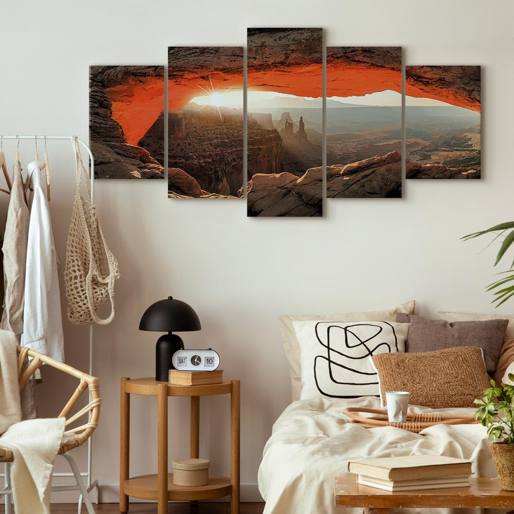 murando - Quadro Fonoassorbente Paesaggio 100x50 cm 5 Pezzi - Canvas - Quadri Acustici Componibili Grandi - Pannelli Fonoassorbenti Decorativi - Decorazione da Parete Soggiorno c-B-0240-b-m