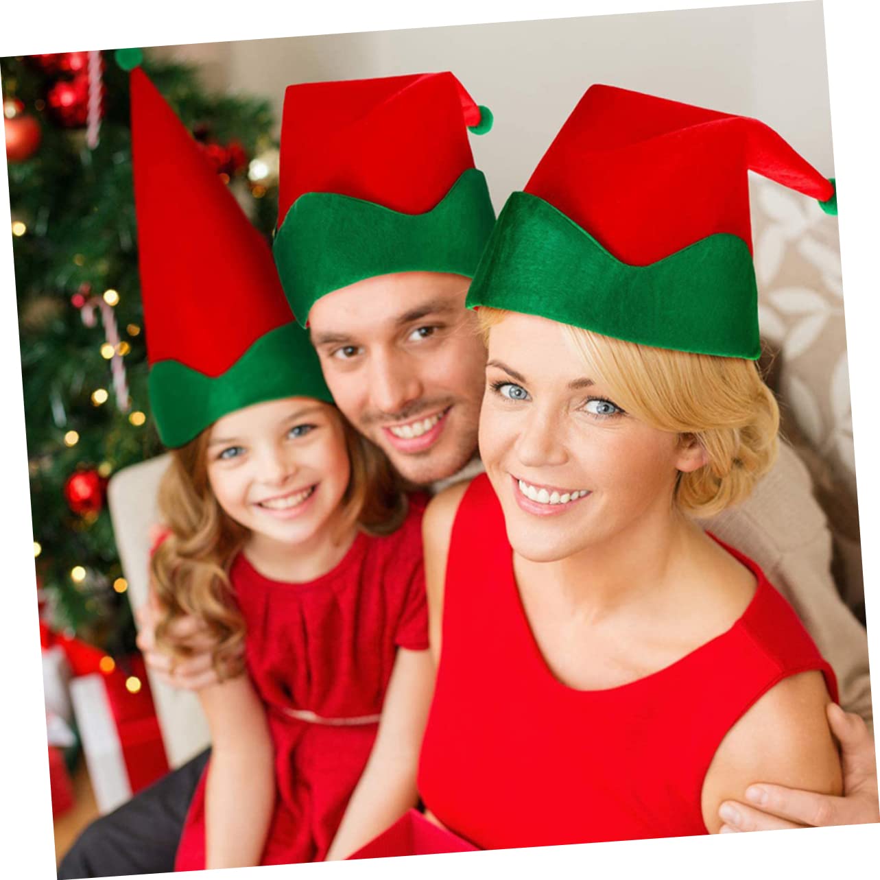 Cabilock 12 Pièces Chapeau elfique faveurs de costume de fête de couvre-chef d'elfe bonnet noel bonnet de noel deguisement adulte feutre chapeau de lutin de noël déguisement
