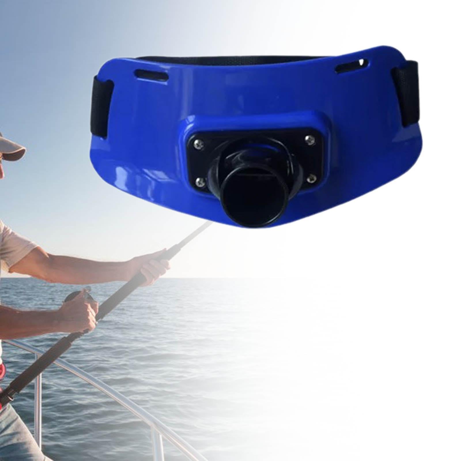 rockible Fishing Fighting Belt Fishing Rod Support Belt Adjustable for Fishermen Fishing Rod Holder 90° Rotating for Offshore Tackle, Blue