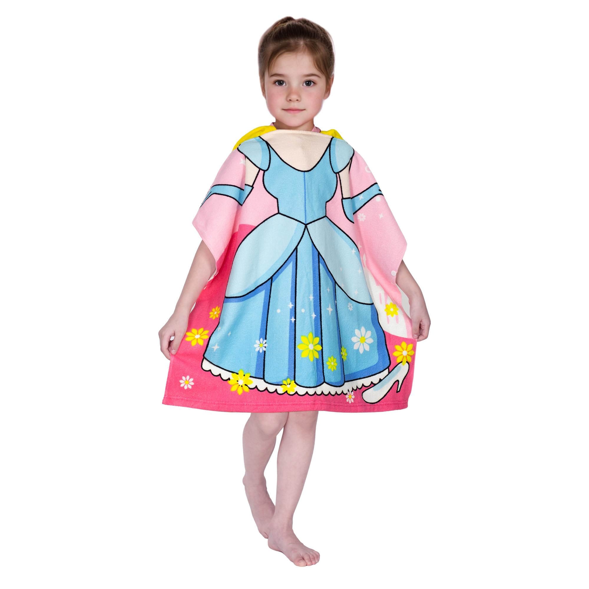 Toallas de playa con capucha para niños, toalla de baño para niños de 1 a 6 años, toallas de piscina para niños, toallas de piscina de secado rápido, toalla poncho de microfibra suave ligera de 24 x