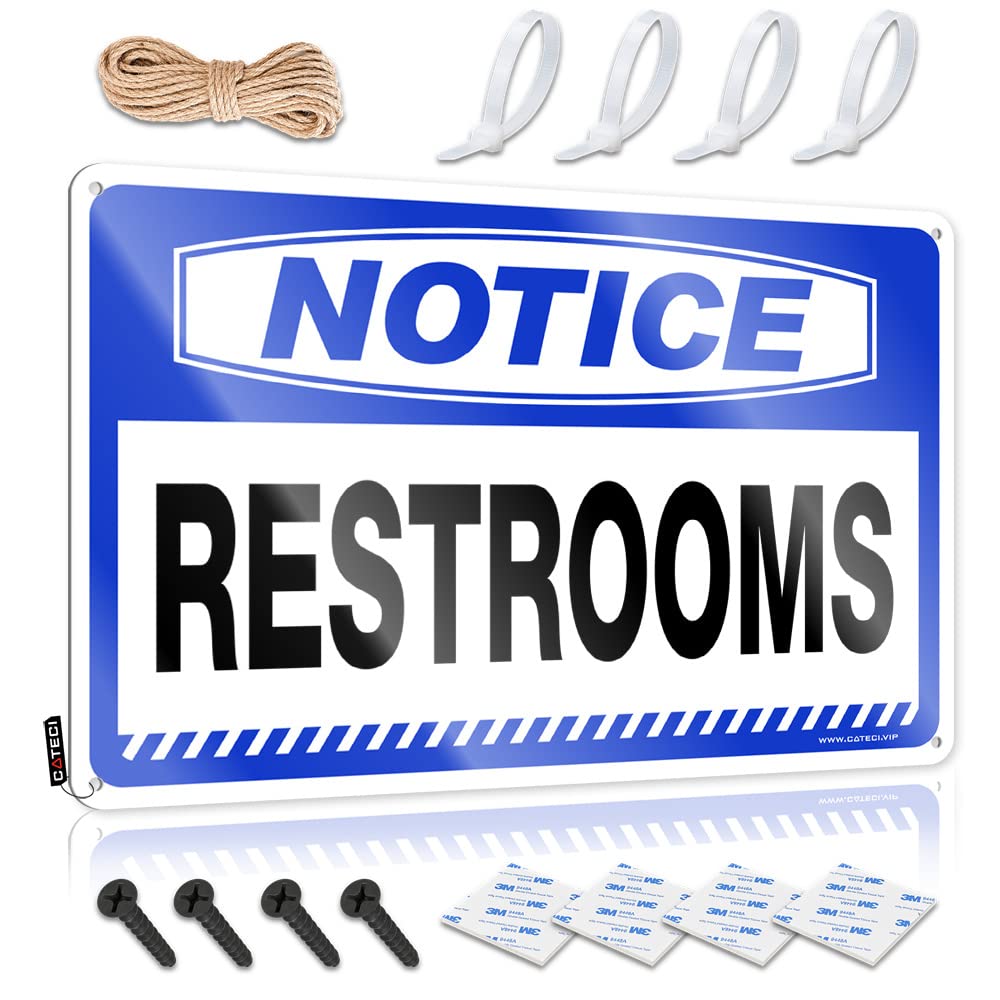 STWNVOITV Bar Sign Metal Notice Restrooms Left Arrow Tin Sign Tin Signs For Bar Tin Signs For Bar(30X40CM)