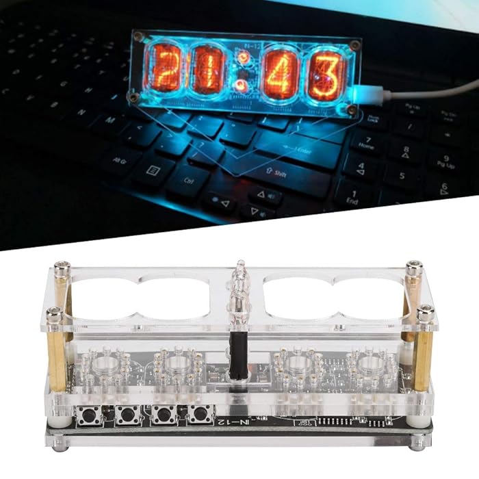 Buy Nixie Vacuum Tube Clock, Digital IN12 LED Tube 4Bit SevenColor