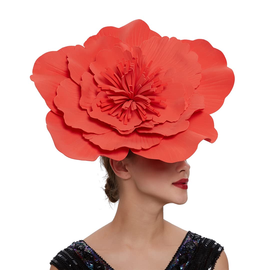 Lmtossey Tocado De Flor Grande para El Cabello, Tocado, Sombrero De Maquillaje Nupcial, Accesorios para El Cabello con Foto