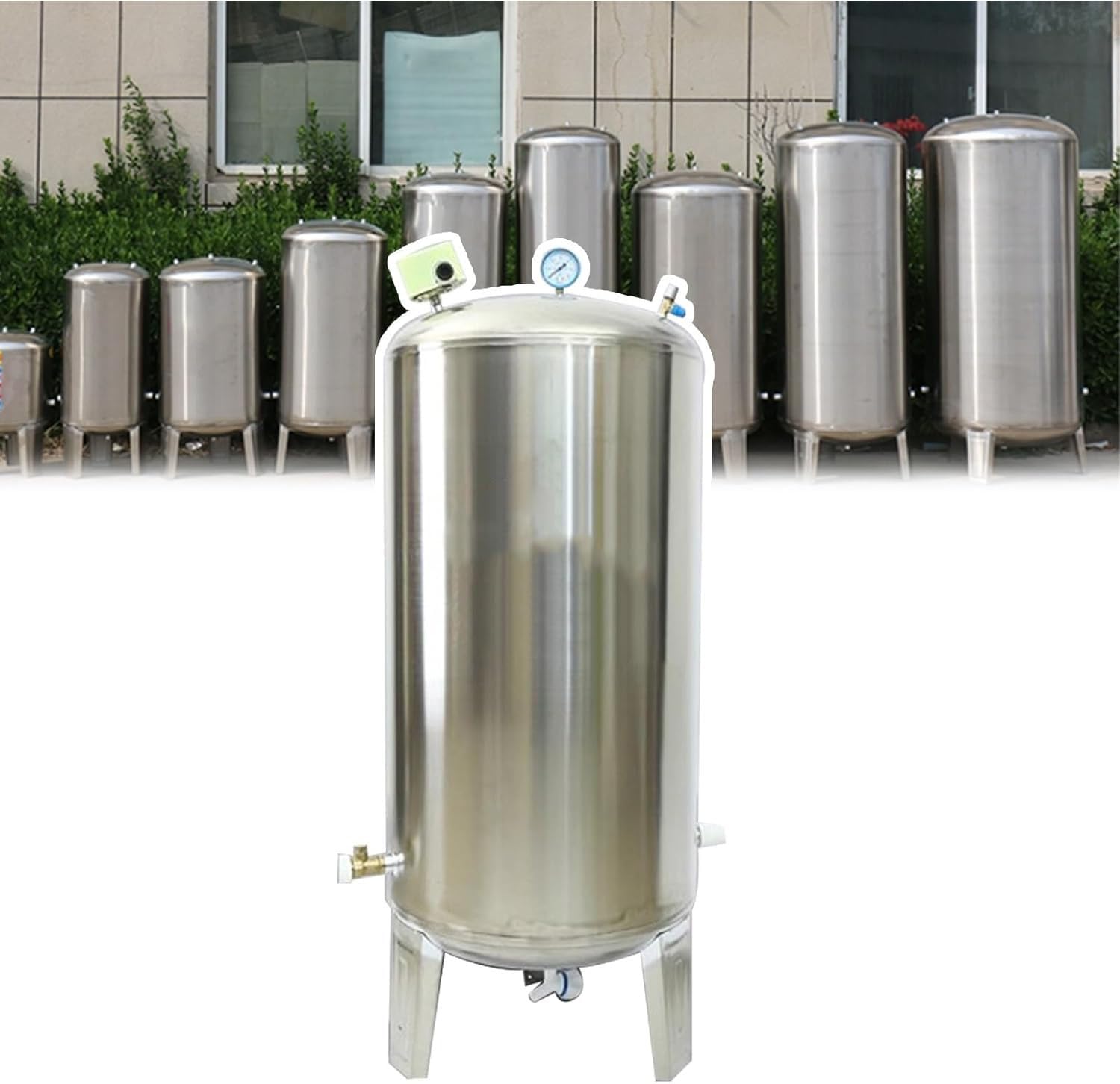Serbatoio Pressione dell'Acqua in Acciaio Inossidabile,for Sistema Idrico/pressurizzazione della Pompa del Pozzo Contenitore Verticale Stoccaggio dell'Acqua Pressurizzata,1,42.2Gal/160L