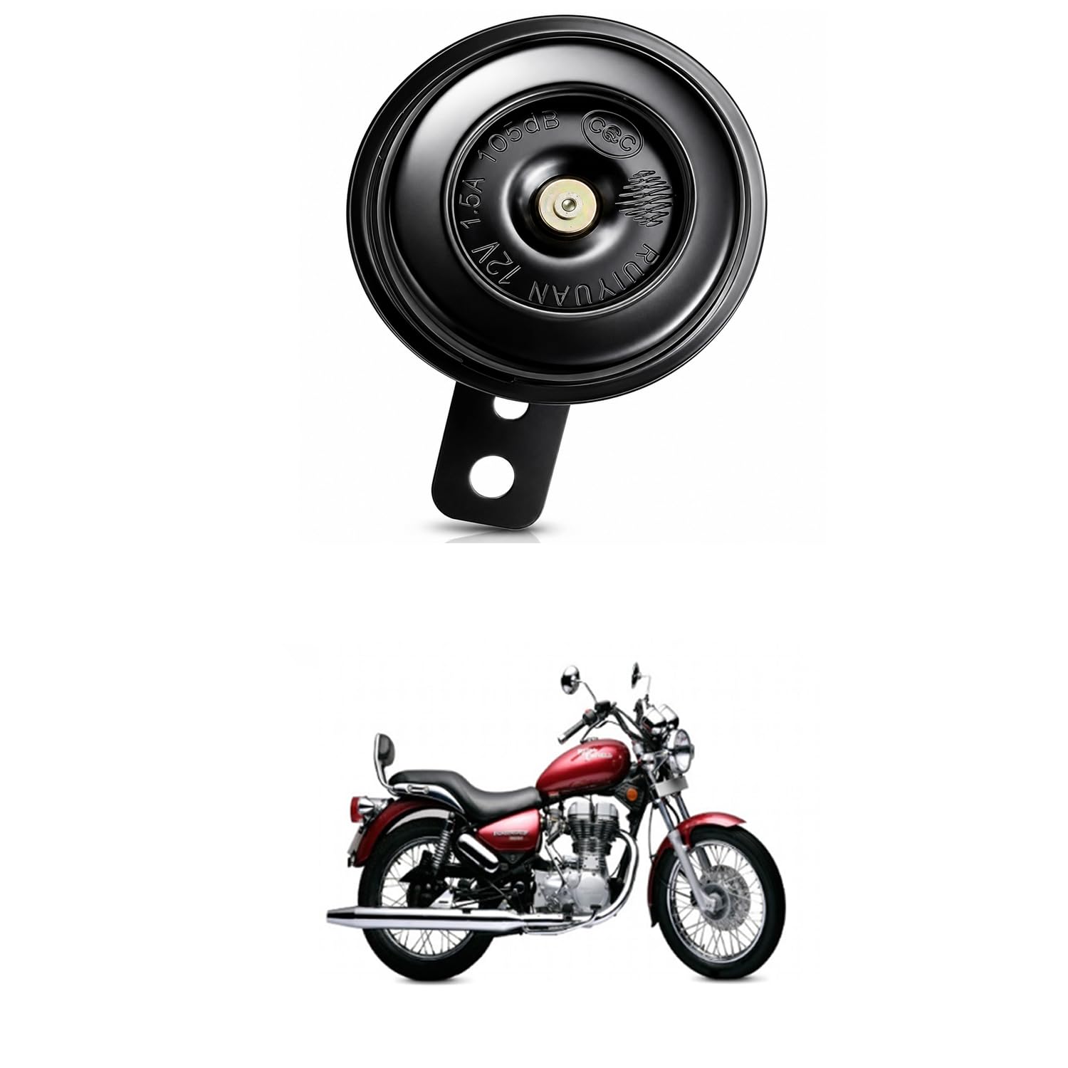 Universal 12V Single Disc Horn | 105dB Super Loud Electric Horn | Waterproof Metal Body | Universal Fit for Cars, Bikes, Scooters & SUVs | Black Comfortable With Elec-tra Tw-in Spa-rk-image-26