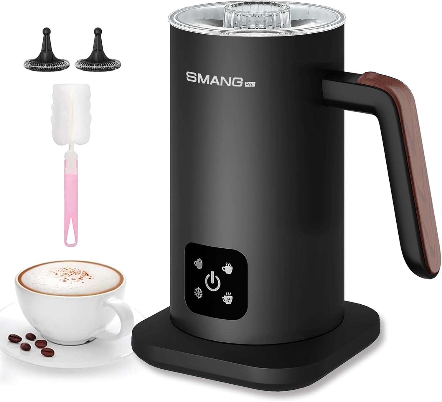 Electric Milk Frother, 4 in 1 Milk Steamer, 11.8oz/350ml Automatic Hot and Cold Foam Maker for Coffee, Latte, Cappuccino, Macchiato, Hot Chocolate, Stainless Steel Body, Matte Black Electric Milk Frother, 4 in 1 Milk Steamer, 11.8oz/350ml Automatic Hot and Cold Foam Maker for Coffee, Latte, Cappuccino, Macchiato, Hot Chocolate, Stainless Steel Body, Matte Black
