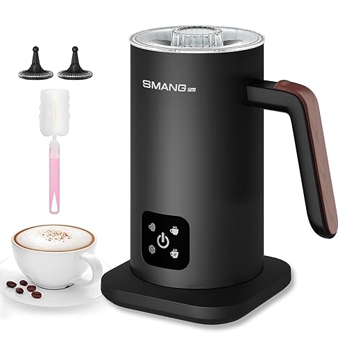 Electric Milk Frother, 4 in 1 Milk Steamer, 11.8oz/350ml Automatic Hot and Cold Foam Maker for Coffee, Latte, Cappuccino, Macchiato, Hot Chocolate, Stainless Steel Body, Matte Black - MF350