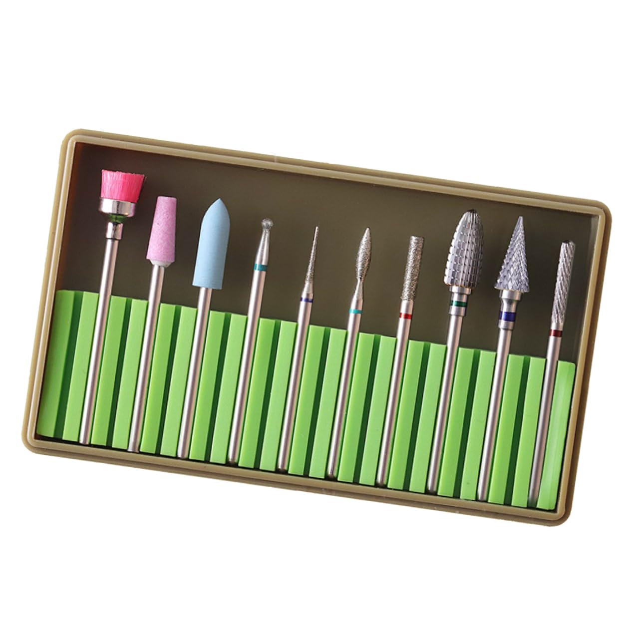 POPETPOP 3 Set Punta del Chiodo Spazzola Lima per Unghie Testa di Macinazione del Chiodo Punta del Chiodo del Diamante Punte di Ricambio per Trapano per Unghie Kit per Unghie para Uñas