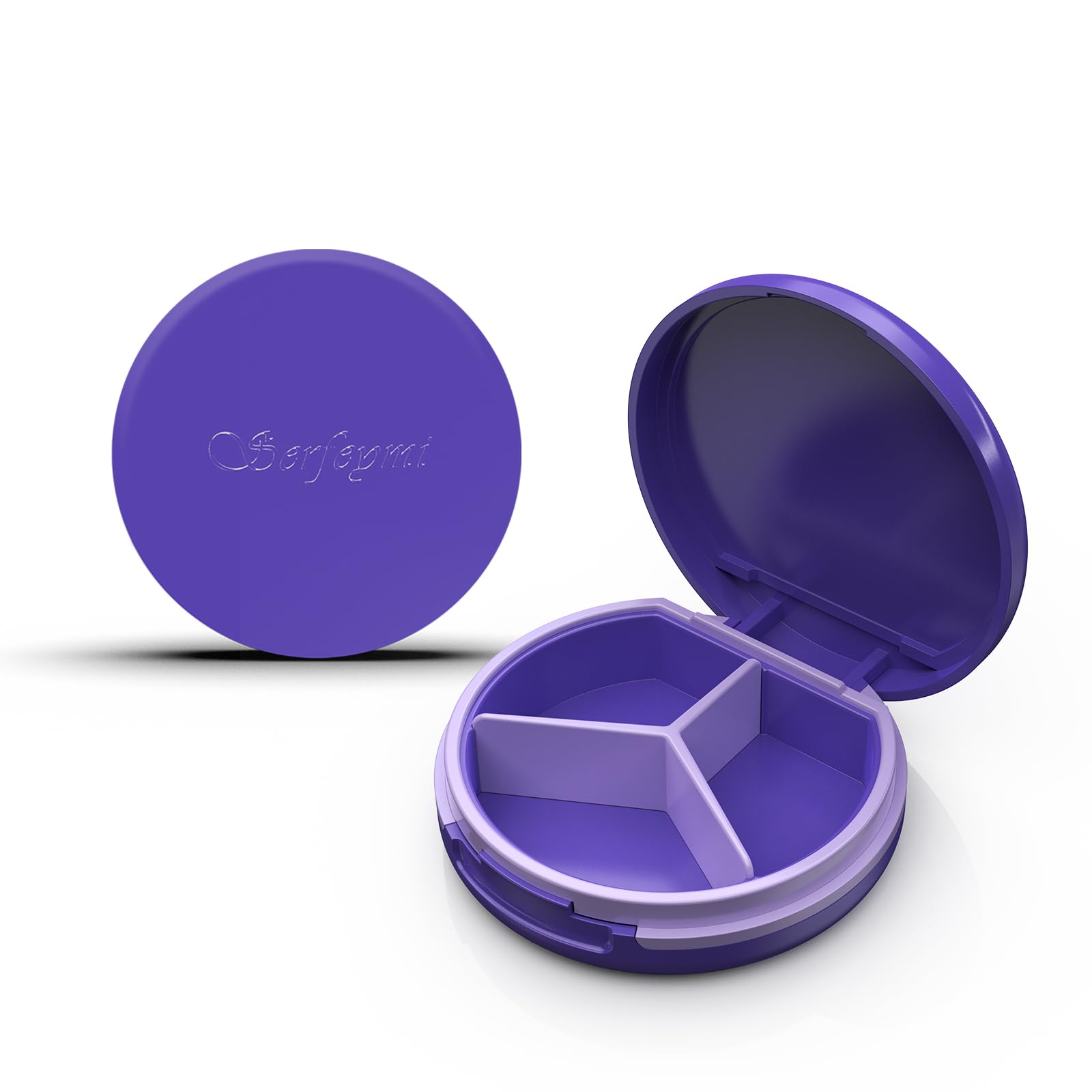 Serfeymi Small Pill Case for Purse, Mini Travel Pill Organizer