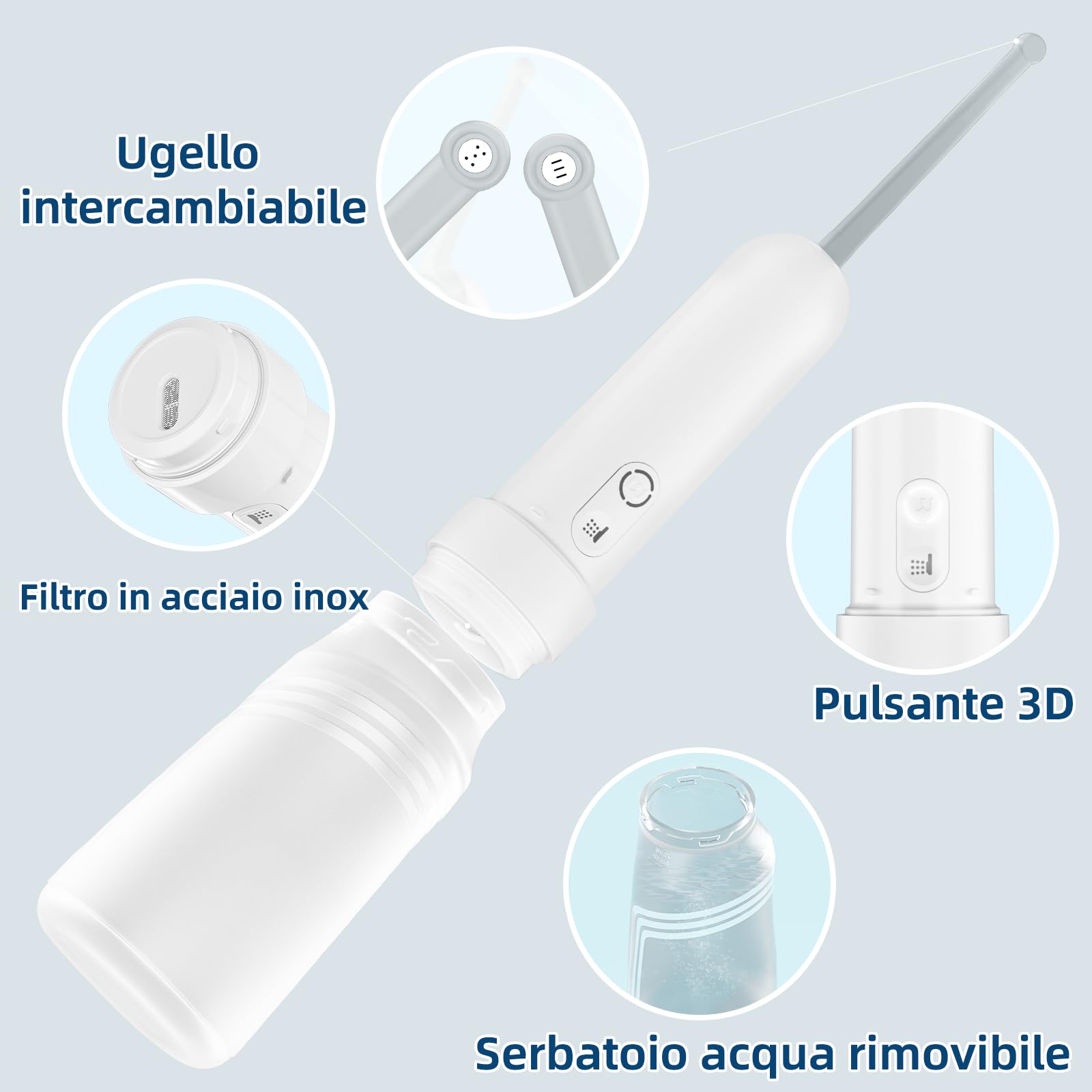 Bidet de Voyage Portatile, 400 ML, étanche IPX7, Douche 3 Pressions, Nettoyage extérieur, Soins hémorroïdes, Compagnon de Camping
