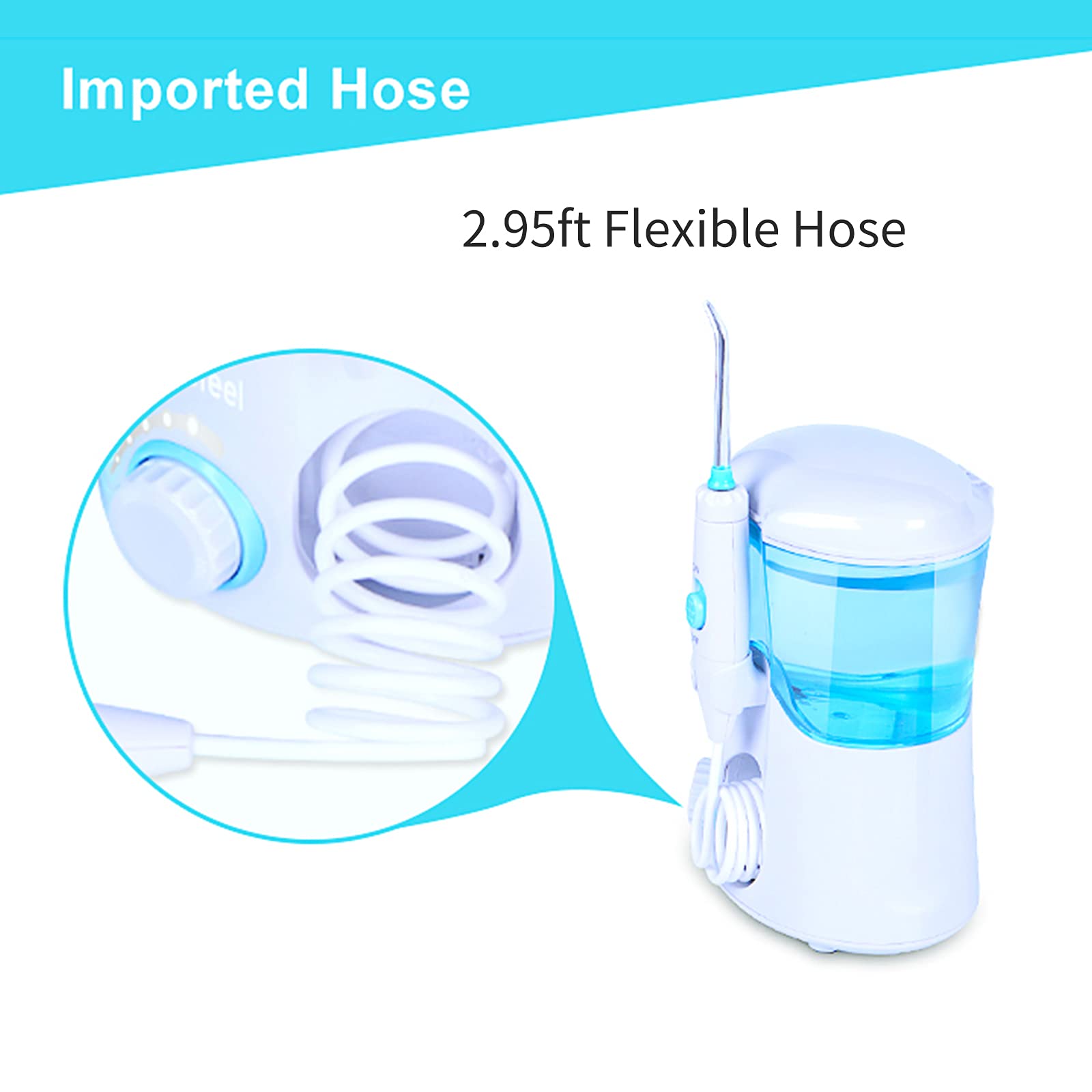 Irrigador oral de escritorio eléctrico con 10 modos Depósito de agua 600 ml 7 puntas de chorro reemplazables Limpiador de dientes para limpieza dental