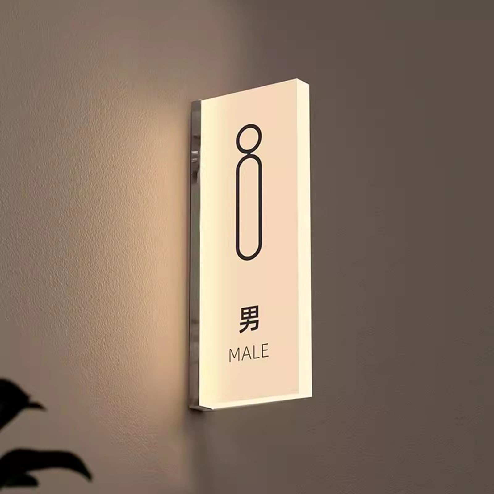 Toilet signage, 26×10.5cm Wall Hanging Light Up Toilet Sign, for Bar Mall Washroom, Public Restrooms Service