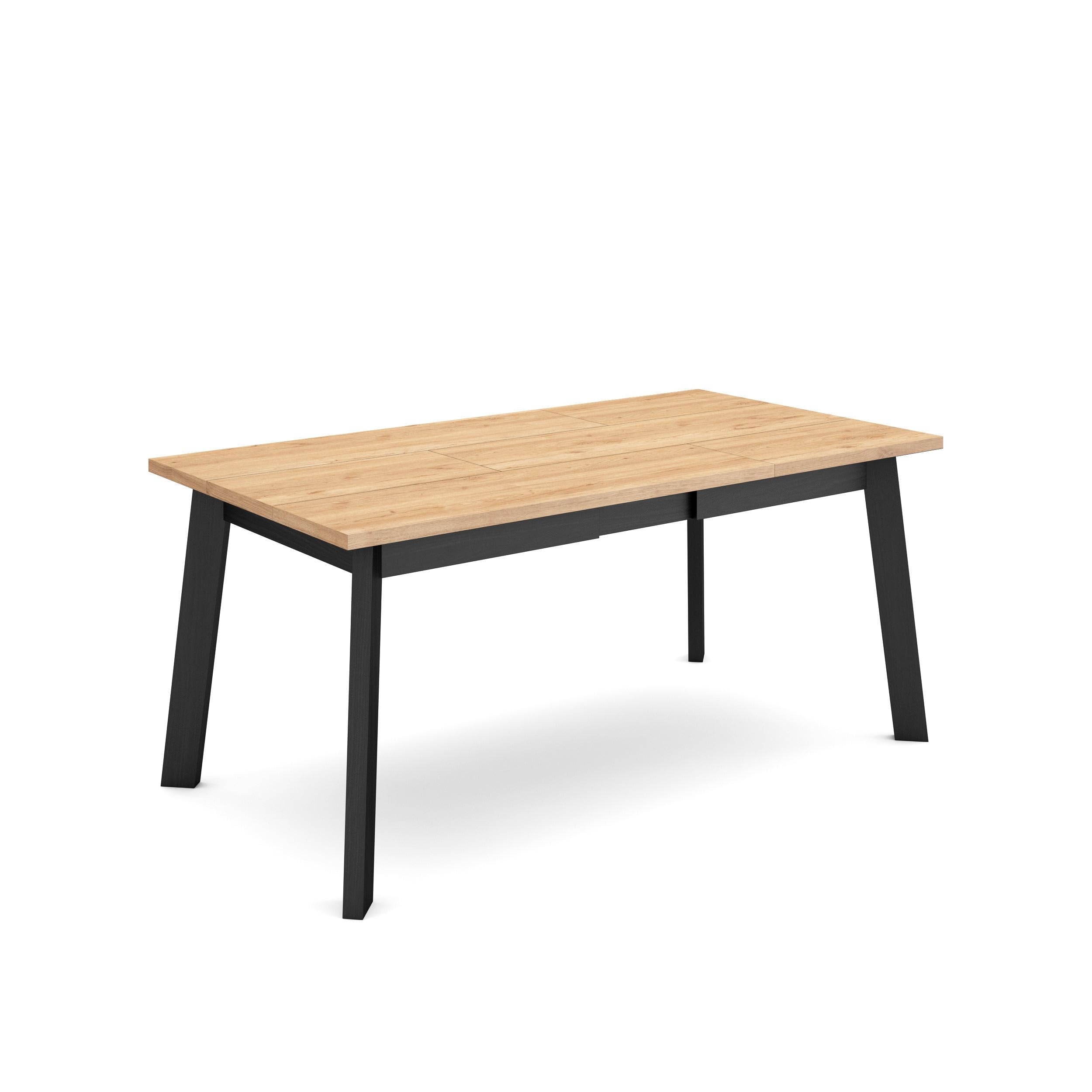 Skraut Home | Table à Manger | Meuble Salle à Manger | 170 | pour 8 Personnes | Pieds en Bois | Style Moderne | Chêne et Noir