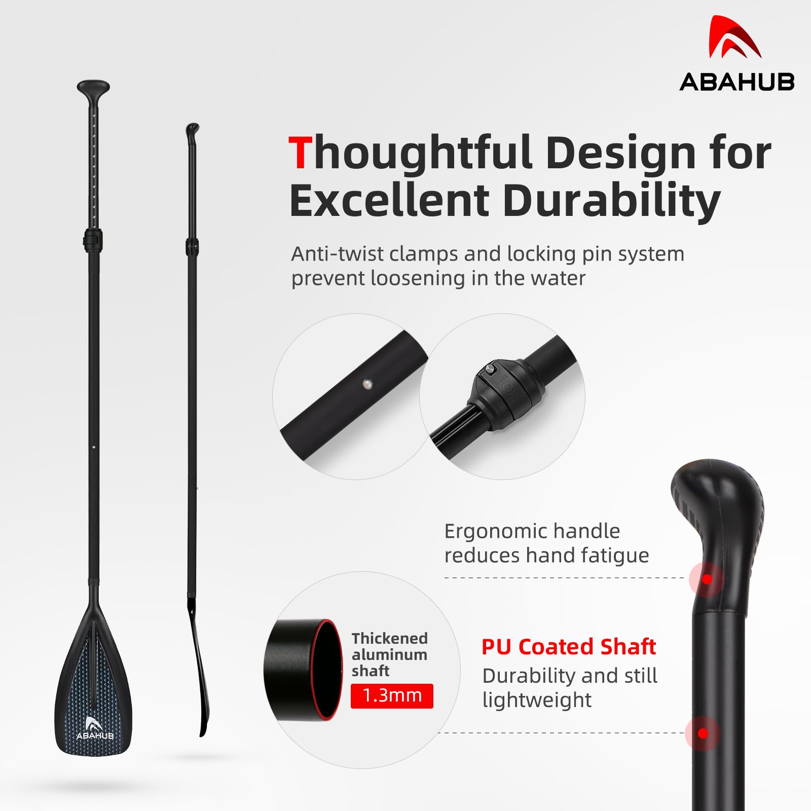 Amazon | Abahub SUP パドル - 3 ピース調節可能スタンドアップ