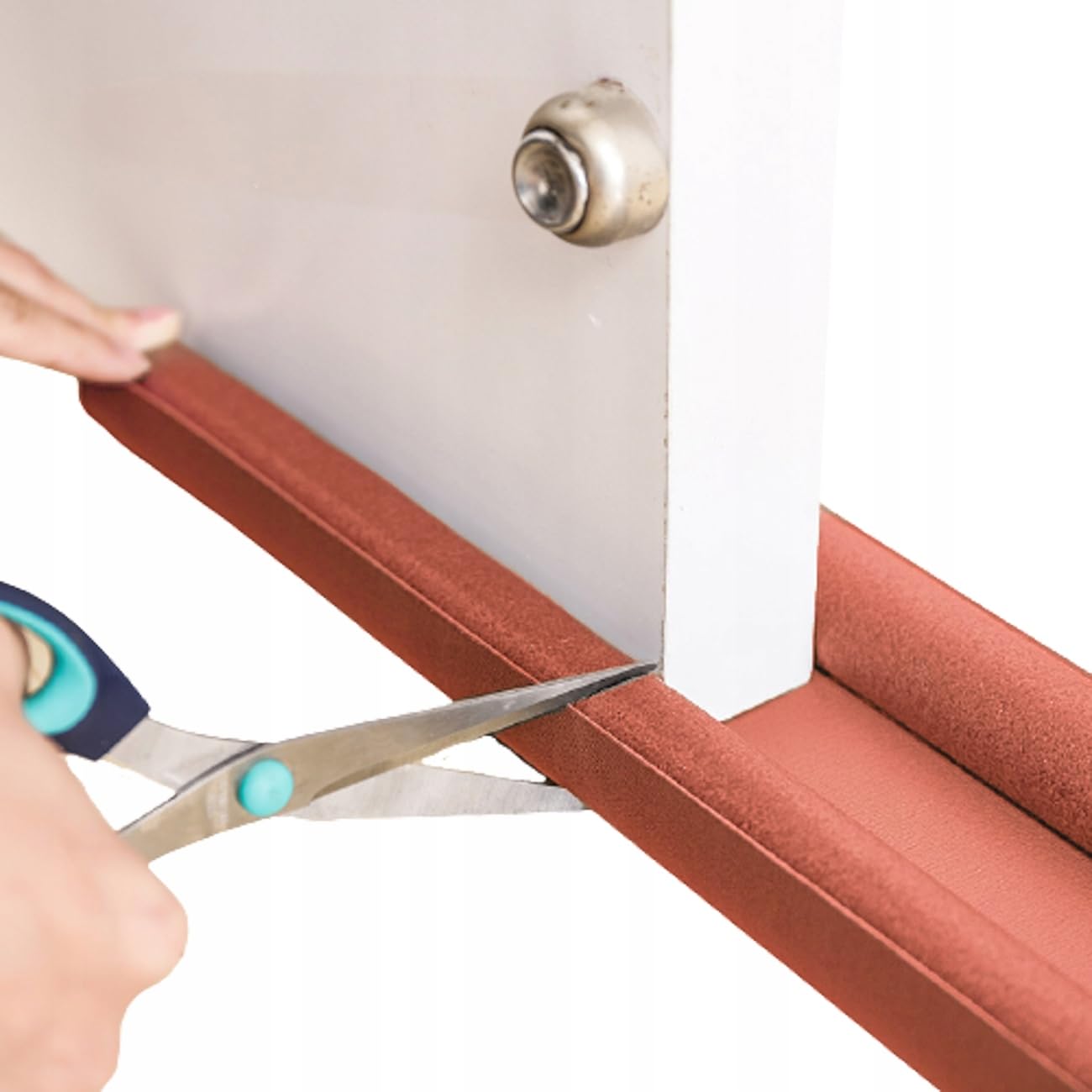 Door Draft Blocker Door Draft Stopper (Brown 95cm) Bottom Seal Strip, Noise Reducer Breeze Light Cold Air Guard Sound Proof Door Sweep Door Bottom Seal Insulation Strip Gap Filler