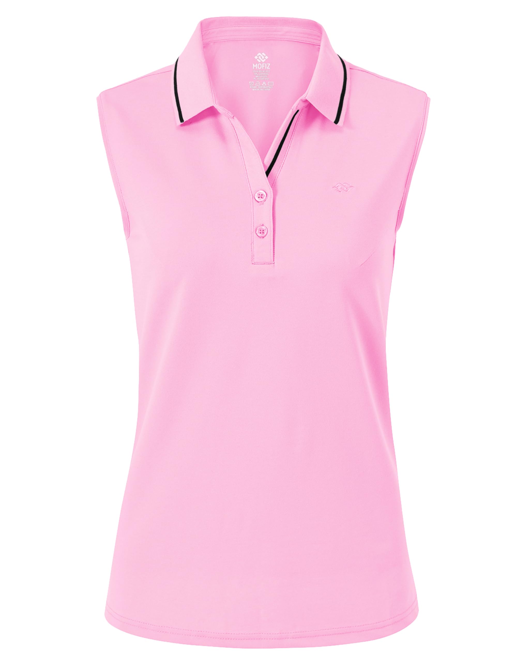AjezMax Mujer Polo sin Manga Deportes Tenis Golf Poloshirt con Botón Verano Correr Camiseta Trabajo Transpirable Yoga Tops