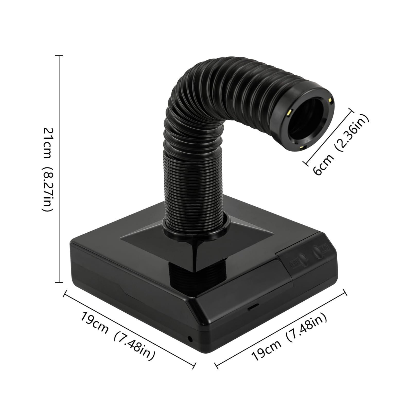 SenhE Dental-Polierstaubsauger, 60W Dental Staubsauger, Hocheffiziente 360°-Absorption, Mit Ventilator Und LED-Teleskoprohr-Winkeldesign für Dentallabor