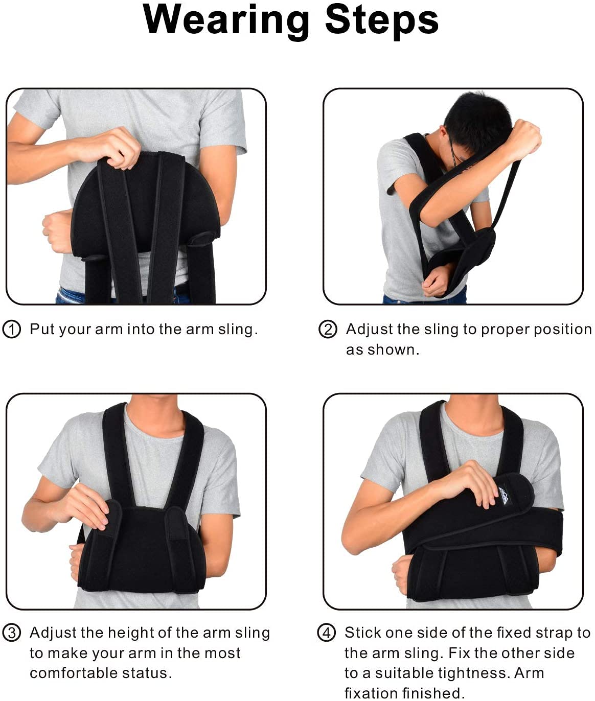 DEBIK | Arm Sling Shoulder Immobilizer - Can Be Used During Sleep Rotator Cuff Support Brace Adjustable Medical Sling for Broken & Fractured Bones, Dislocation, Sprains, Strains & Tears (UNIVERSAL) 3