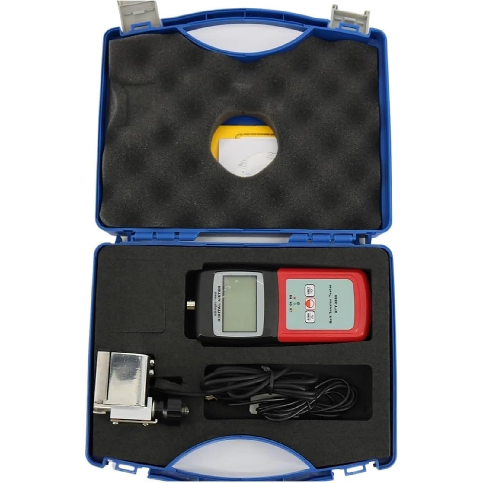 Medidor de fuerza digital, medidor de tensión de cinturón sónico con alarma de sonido y luz, pantalla, rango de medición preciso de 0 a 750 N para correas síncronas y V multiacanaladas