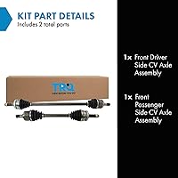 Vista 359 de TRQ Juego de conjunto de eje de transmisión CV delantero para conductor y pasajero, 2 piezas, compatible con Ford Explorer 4WD 95-01, Explorer AWD