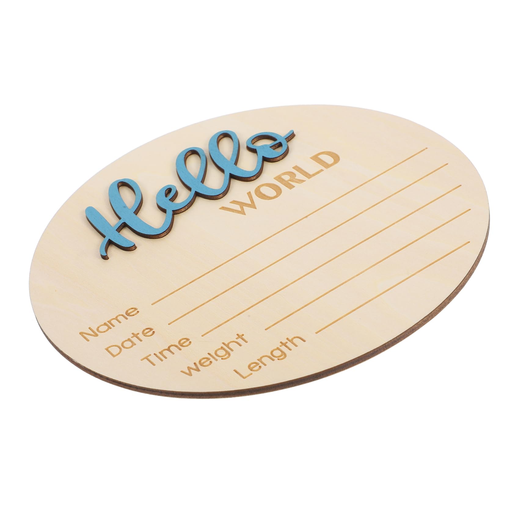 HEMOTON Birth Sign Card Name Sign Birth Announcement Sign Newborn Name Sign Birth Announcement Sign for Newborn Birth Announcement Round Sign Wooden
