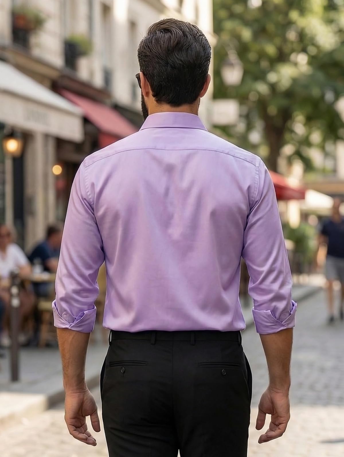 IndoPrimo Elegante camisa de satén para hombre, corte normal, estilo casual, estilo de diseñador, trabajo de piedra, fiesta, manga formal