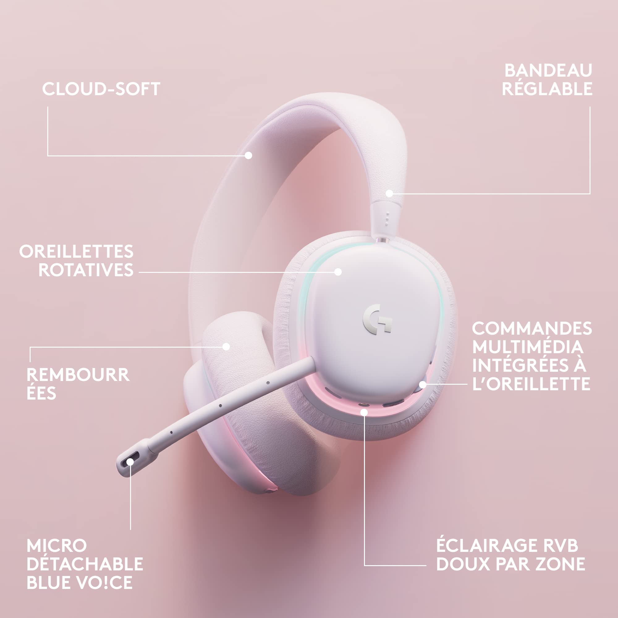 Logitech G - Ensemble Gamer sans Fil, Casque G735 et Souris G705