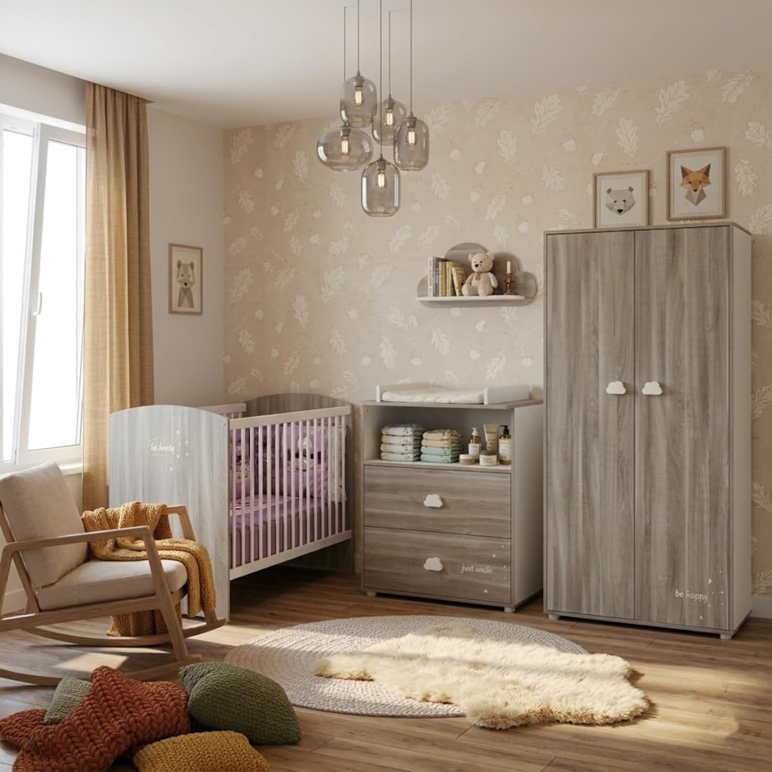 Baby Price Smile Cassettiera fasciatoio Quercia Silex