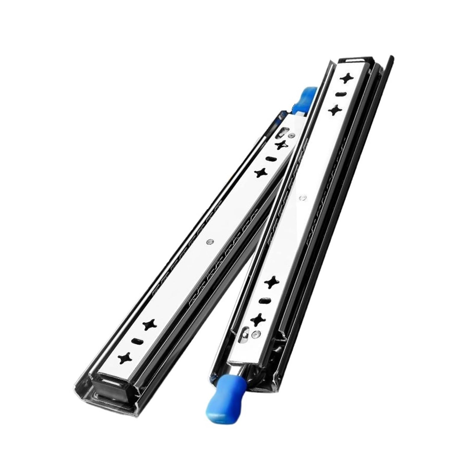 Cabinet Drawer Slide Rail，Stainless Steel Rail, Side Mount Ball Bearing Rails 1Pair Heavy Duty Locking Slides