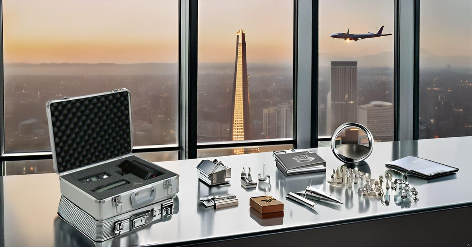 Alumaxx 45136 - Multifunktionskoffer Stratos II, Piloten Koffer aus Aluminium, Aktenkoffer in schwarz, Fotokoffer mit herausnehmbaren Schaumstoff Elementen, Pilotenkoffer ca. 32 x 39,5 x 16,5 cm