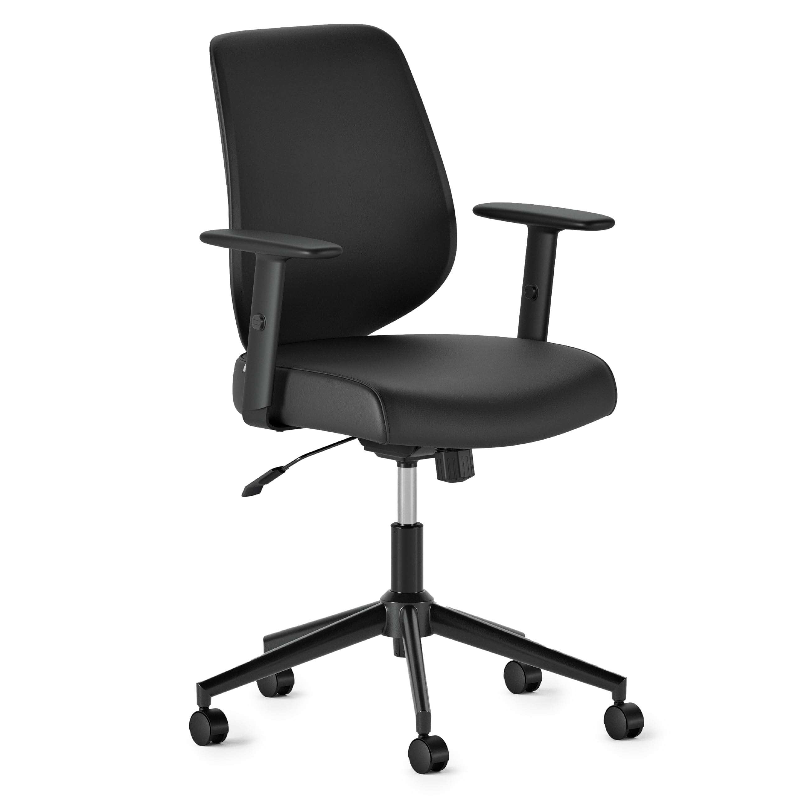 Branch Daily Chair - Vegan Leather Office Chair with Swivel, Lumbar Rest, and Adjustable Armrests - Comfortable Seating for Improved Posture and