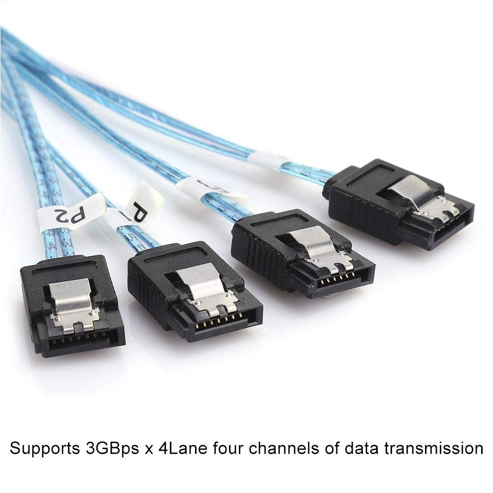 Câble Mini SAS H0402 SFF-8644 vers 4 SATA Disque Dur Serveur Externe 3 Go/s x 4 Voies