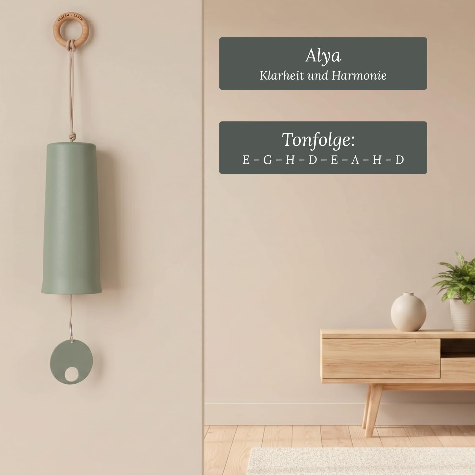 Heola Klangspiel 2er Set - Aluminium Windspiel für Balkon, Garten, zu Hause - wetterfest mit melodischen Klängen (Mira und Alya)