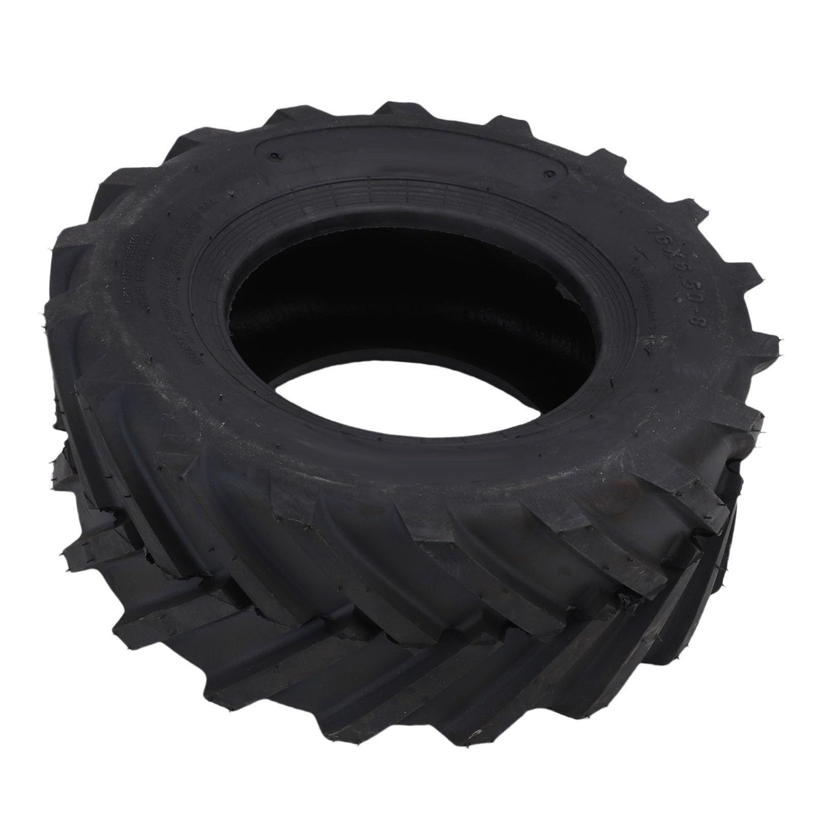 Tbest Pneu sans Chambre à Air 16 X 6,50 8, Très Résistant, Traction élevée, Tracteur Agricole pour Tondeuses à Gazon, VTT, Motoculteurs, équipement Agricole, Taille 5, 4 Plis, Toutes