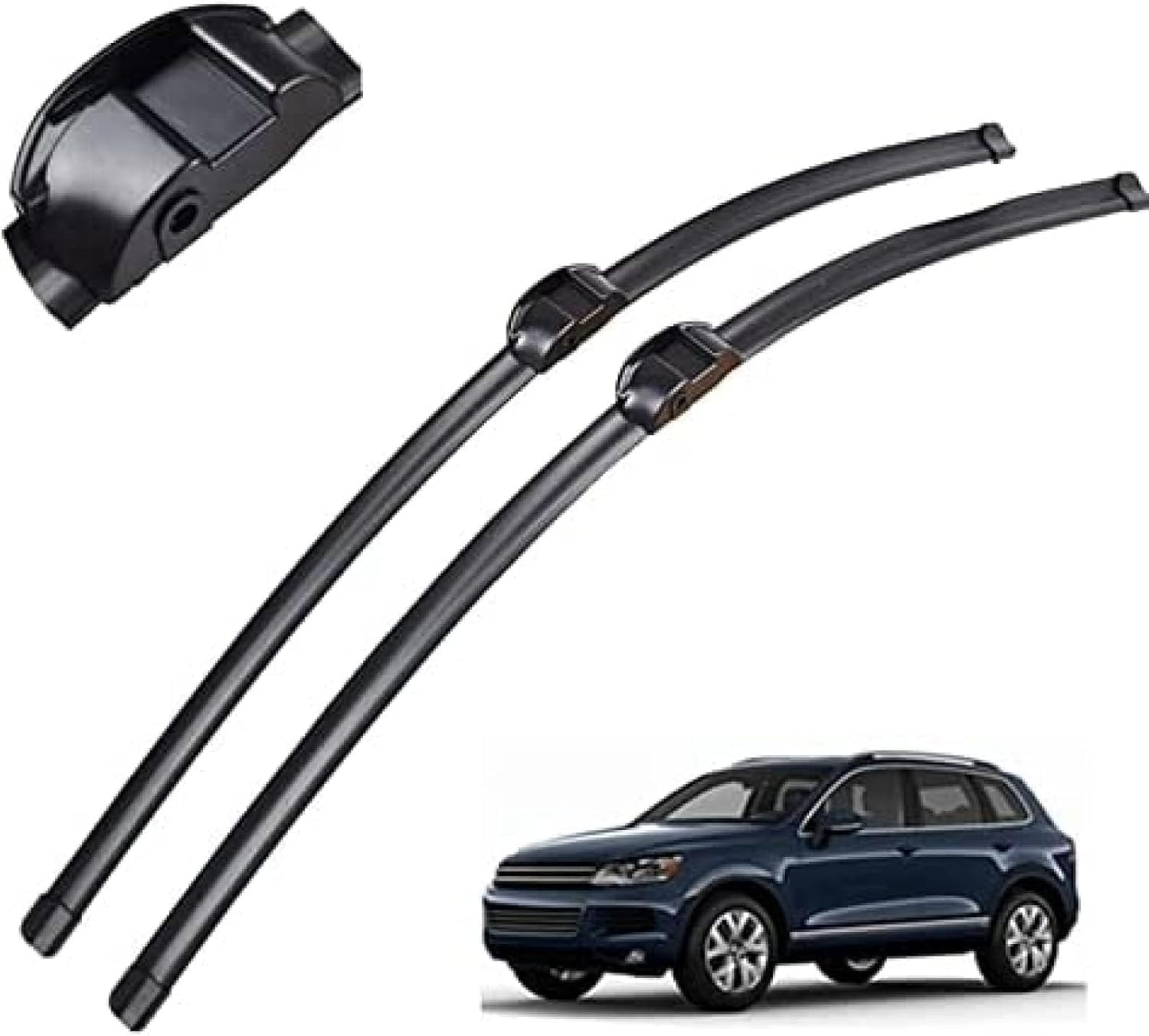 RESKIU Car Front Windshield Wiper Blade Set Replacement for VW Touareg 2008-2018, All Season Windscreen Wipers Quiet Easy Installation