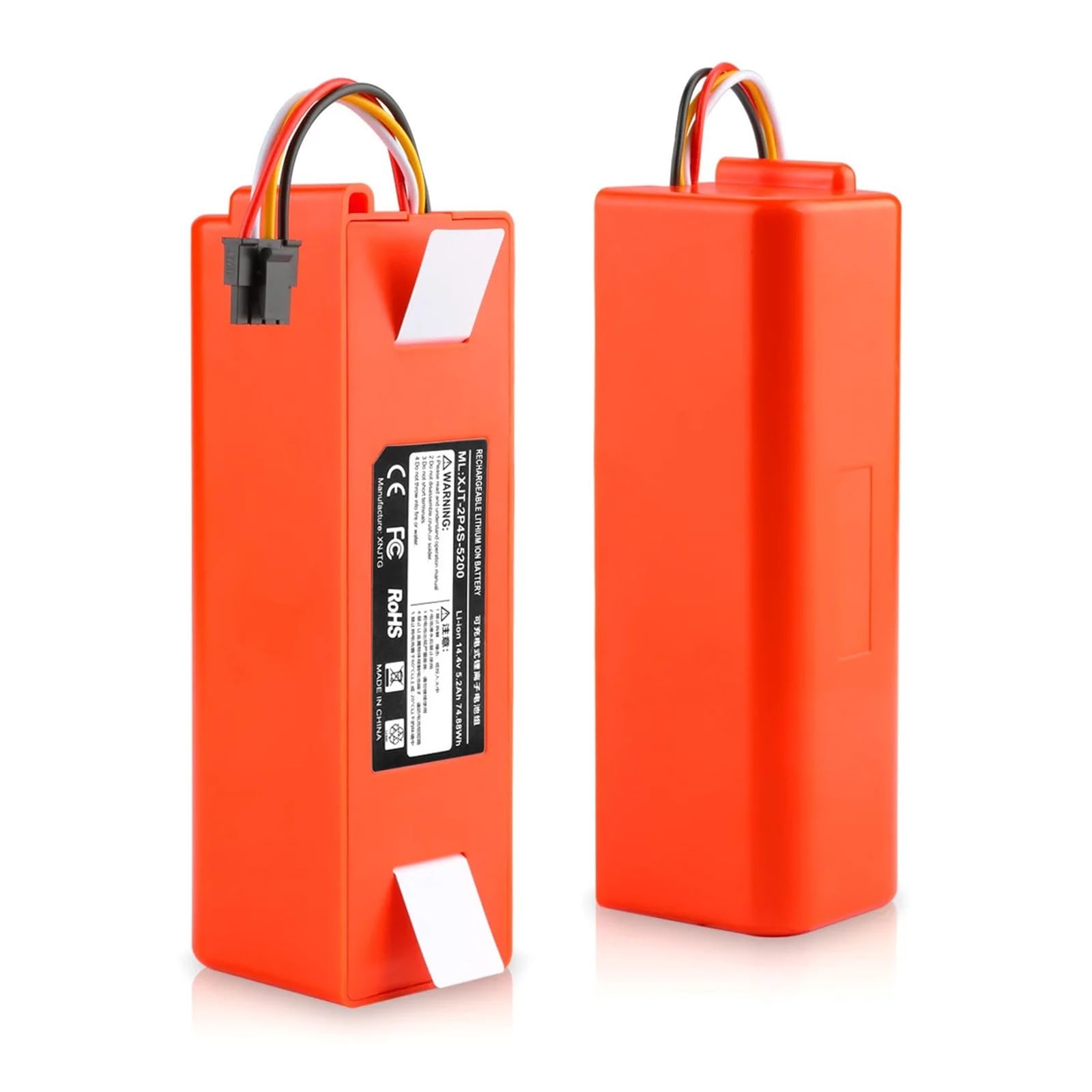 Batteria di ricambio for aspirapolvere robot da 14,4 V e 6500 mAh, compatibile con Roborock C1 E2 E3 E4 E5 S4 S5 MAX S6 Pure.(5200mAh)