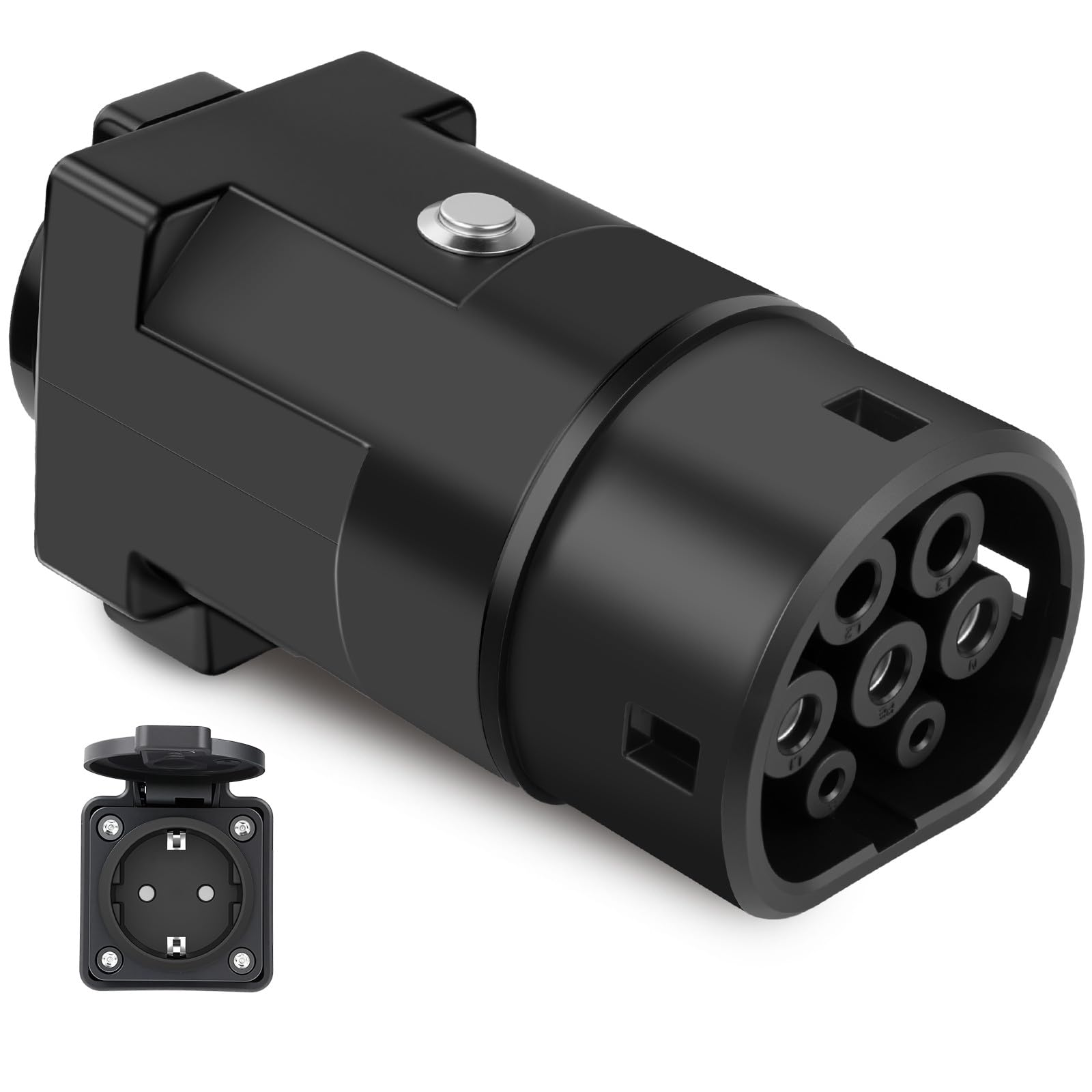 Adaptateur V2L Compatible avec Kia/Hy-ndai/KGM(Compatible avec Les EV fabriqués en Corée), Adaptateur Véhicule vers Charge 16A 220 V, Déchargeur de Type 2