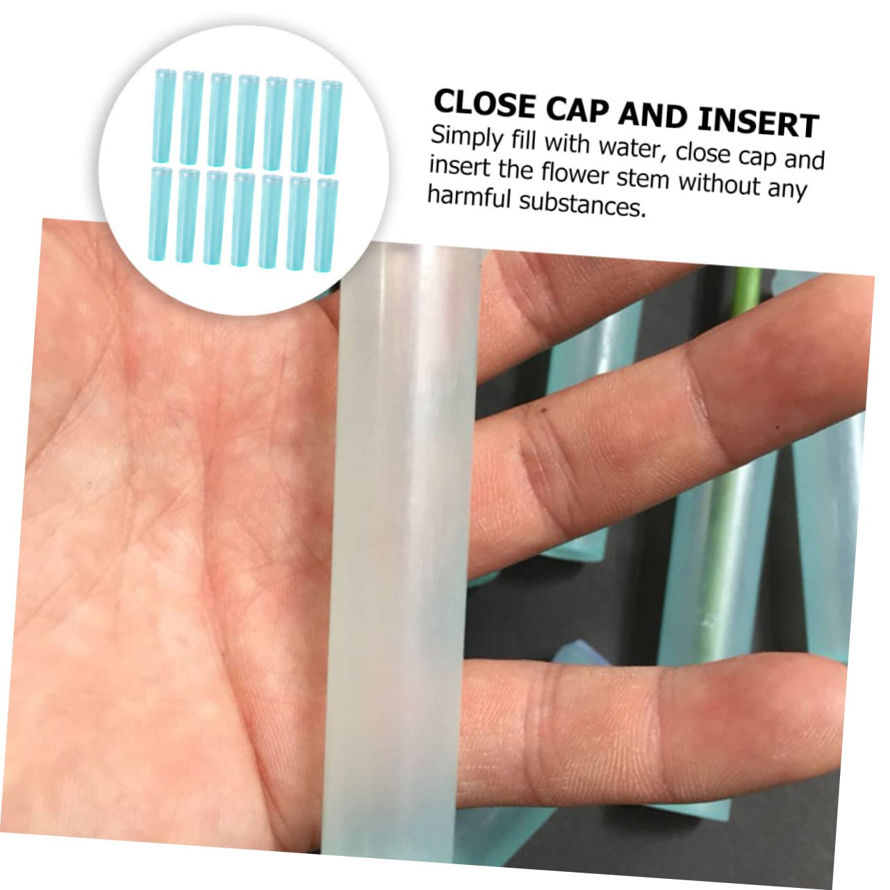 SEWACC 2sets Flower Arrangement Accessories Plant Propagation Tubes Long Flower Single Water Tube Easy Install Water 50pcs*2