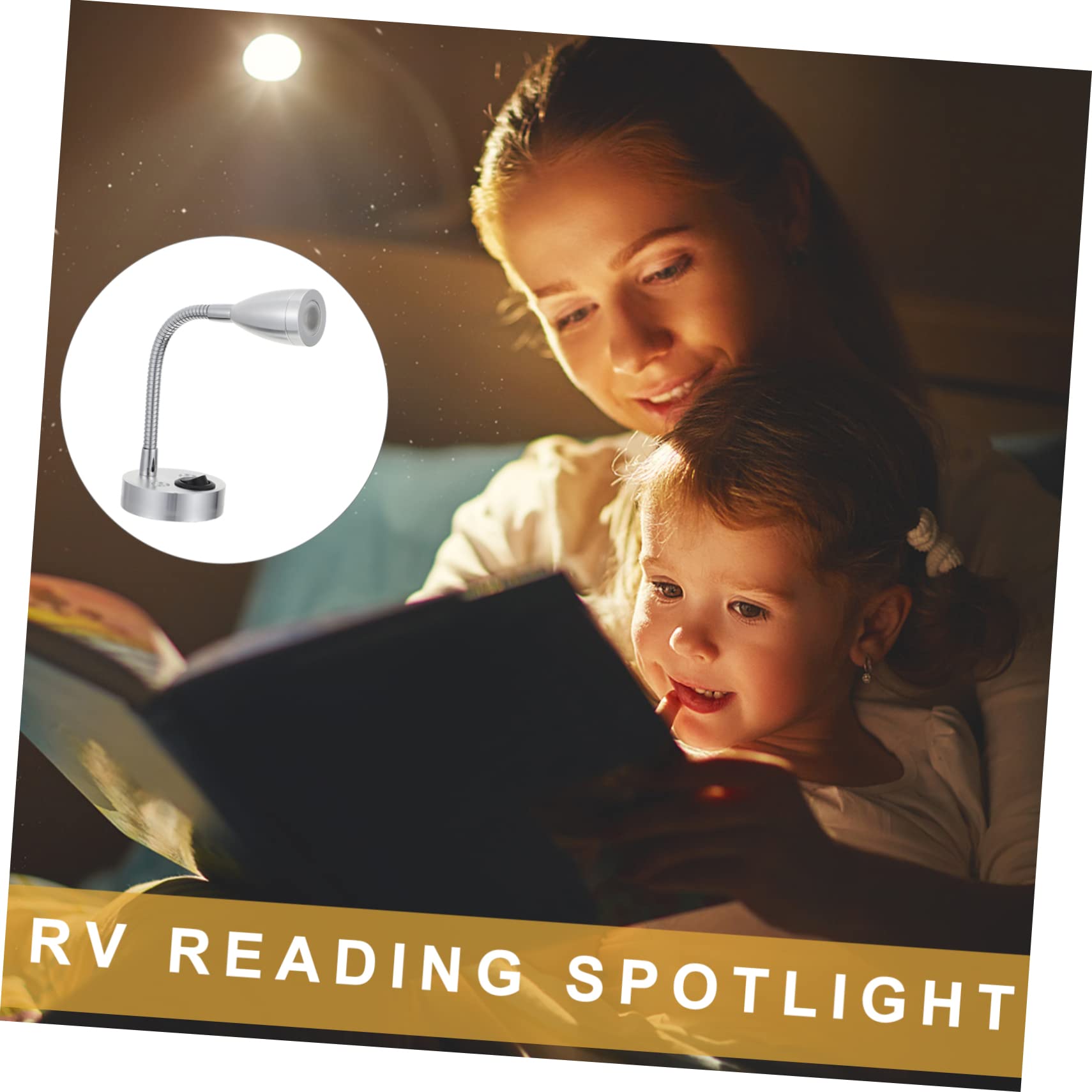 Cabilock 3W LED Reading Light for Rv Yacht Spotlights with Flexible Arm Warm for Interior Lighting