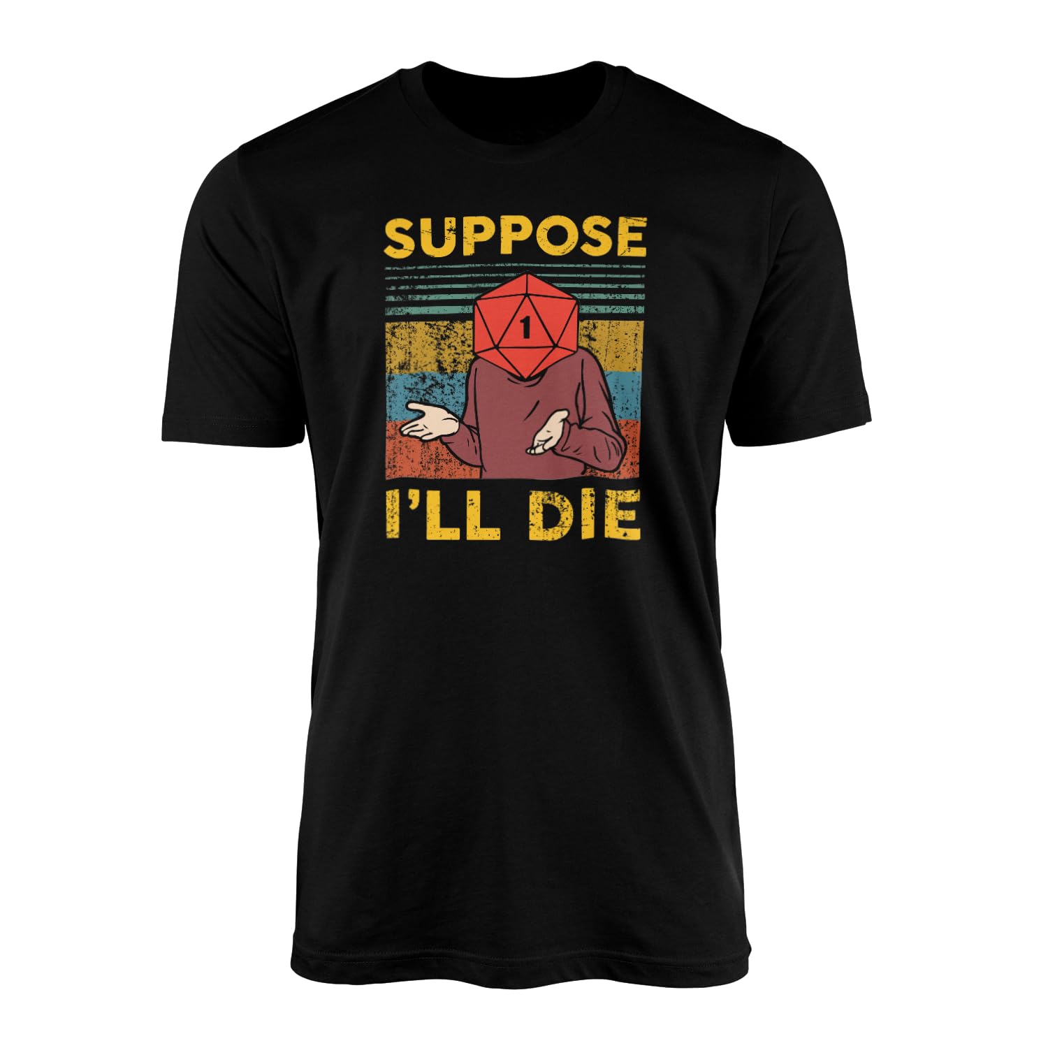 Willow Gifts - Guess I'll Die T-Shirt Top Tee - Funny Dungeons & Dragons D&D Fantasy Role Play Game Dungeon Master Womens Unisex Fashion Clothing Clothes Gift (Large, Black)