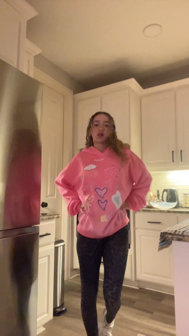 Sudadera Con Capucha Con Estampado Rosa Para Mujer, Linda