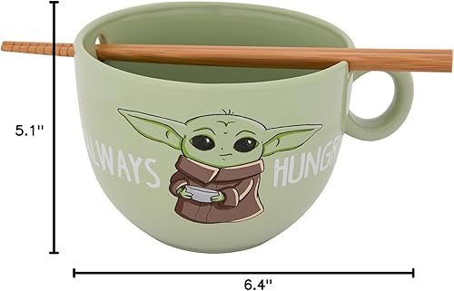Miniatura 6 de ICUP Star Wars Mandalorian The Child Always Hungry - Taza de ramen con palillos