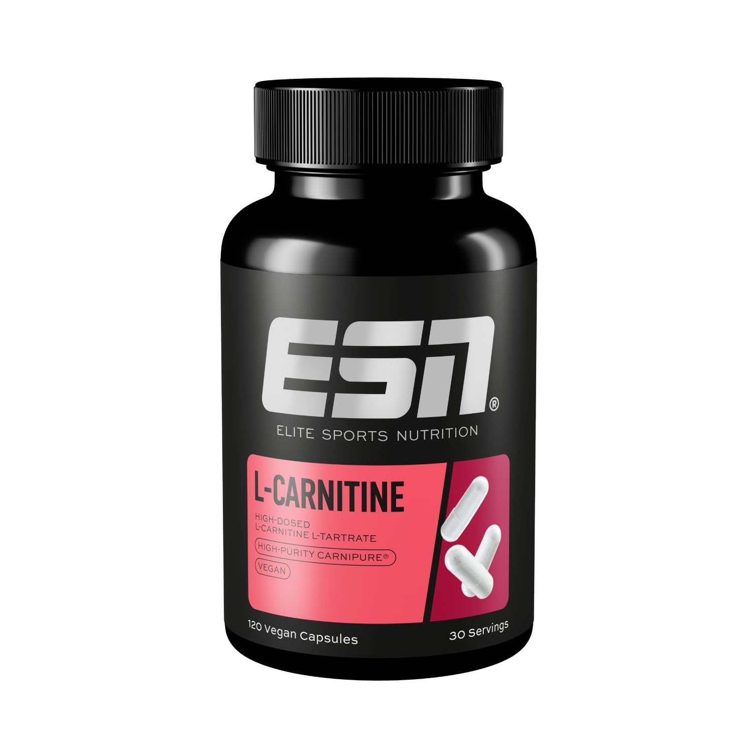 ESN L-Carnitine Caps, 120 Kapseln, 3000 mg L-Carnitin L-Tartrat pro Portion, vegan